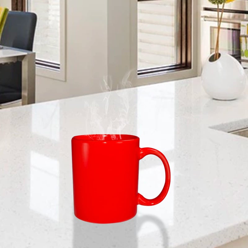 Funny Guy Mugs Plain Red Ceramic Coffee Mug, Red, 11-Ounce - Image 3